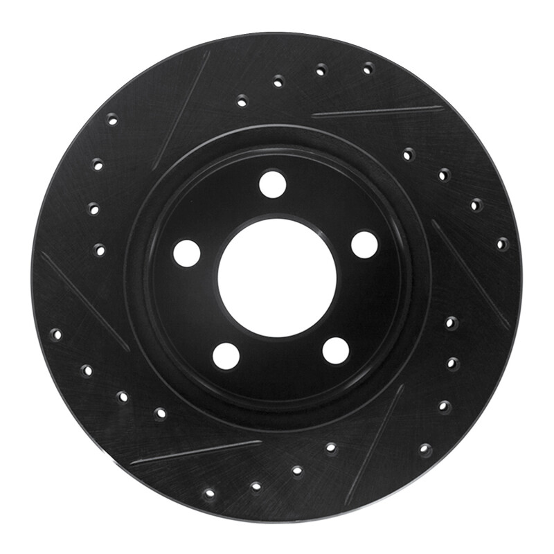 Ford Ranger Brake Rotor (1) - Front Right - R1 Concepts - Drilled & Slotted - Black - `95-`02